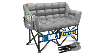 Amazon: Canapé de camping pliable 2 personnes Kesser - rembourré, poches latérales à 77,8€