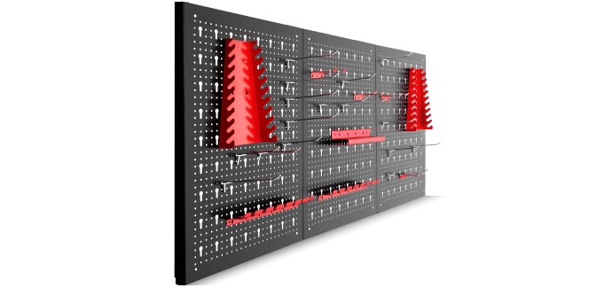 Amazon: Lot de 3 Panneaux Perforés Porte Outils TecTake - Système de Rangement Mural, avec Crochets & Suppor