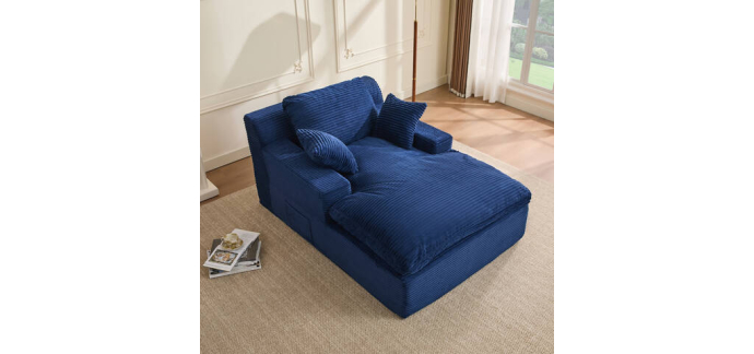 JoyBuy: Chaise longue 160 cm - Canapé nuage sans armatures, coussins mobiles à 163,79€ (au lieu de 299,99€)