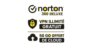 Norton by Symantec: 360 Deluxe gratuit 1 an avec VPN illimité et 50 Go cloud - tablette