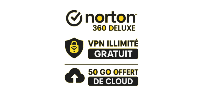 Norton by Symantec: 360 Deluxe gratuit 1 an avec VPN illimité et 50 Go cloud - tablette
