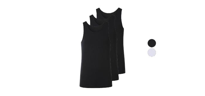 LIDL: Lot de 3 débardeurs côtelés homme ESMARA MEN - 100% coton à 4€ (au lieu de 9,99€)