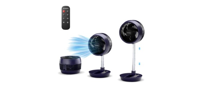 JoyBuy: AIRMATE Ventilateur de circulation d'air pliable - Moteur DC, 32 dB, 8 vitesses à 34,9€