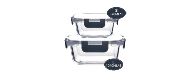 JoyBuy: Lot de 10 boîtes repas Jordan&Judy en verre - 5x1040ml & 5x370ml à 19,99€ (au lieu de 40,02€)
