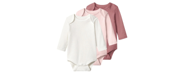 LIDL: Lot de 3 bodies bébé 100% coton biologique Lupilu à 3,59€ (au lieu de 5,99€)