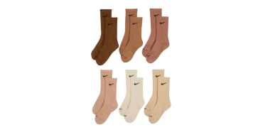 Courir: Lot de 6 paires de chaussettes Nike - Du 35 au 46, 2 coloris à 14,50€ (au lieu de 29€)
