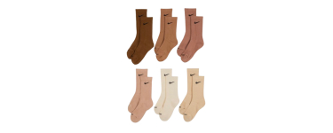Courir: Lot de 6 paires de chaussettes Nike - Du 35 au 46, 2 coloris à 14,50€ (au lieu de 29€)