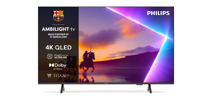 Fnac: TV 65" Philips Ambilight 65PUS8550/12 2026 - QLED, 164 cm à 549,99€ (au lieu de 799,99€)