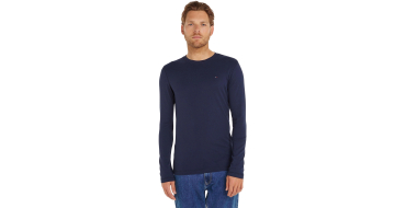 Amazon: T-Shirt Manches Longues Tommy Jeans TJM Original - Bleu, XS-XXL à 13€