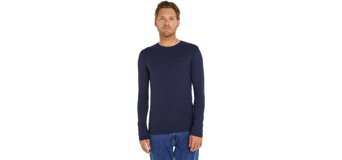 Amazon: T-Shirt Manches Longues Tommy Jeans TJM Original - Bleu, XS-XXL à 13€