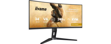 Amazon: Écran PC 34" iiyama G-Master GCB3486WQSCP-B1 Gold Phoenix - UWQHD, 240 Hz, incurvé 1500R à 299,99€
