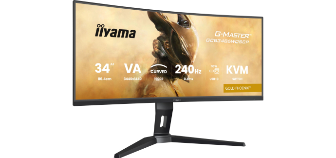 Amazon: Écran PC 34" iiyama G-Master GCB3486WQSCP-B1 Gold Phoenix - UWQHD, 240 Hz, incurvé 1500R à 299,99€
