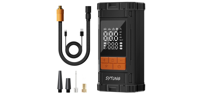 Amazon: Compresseur à Air Portatif Sytung - 150PSI, affichage numérique à 14,99€ (au lieu de 29,99€)