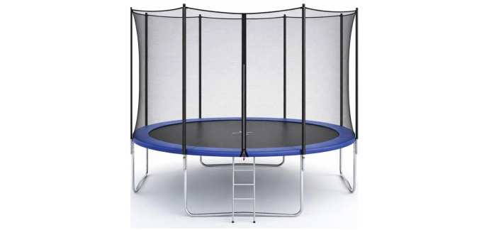 Cdiscount: Trampoline Kangui XXL - Bleu, Ø 426-430 cm, avec filet de sécurité et échelle à 169,99€