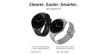 JoyBuy: QCY montre GT - noir à 12,99€ (au lieu de 24,32€)