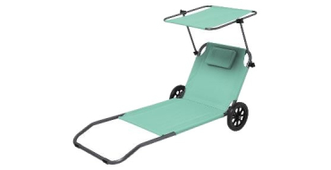 LIDL: CRIVIT Chaise de plage à roulettes - 5 positions, pare-soleil à 24,99€ (au lieu de 41,99€)