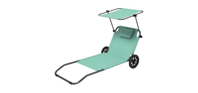 LIDL: CRIVIT Chaise de plage à roulettes - 5 positions, pare-soleil à 24,99€ (au lieu de 41,99€)