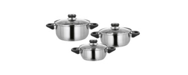 LIDL: SILVERCREST Set de 3 faitouts inox - 16/18/20 cm, induction, four 150°C à 16,99€ (au lieu de 19,99€)