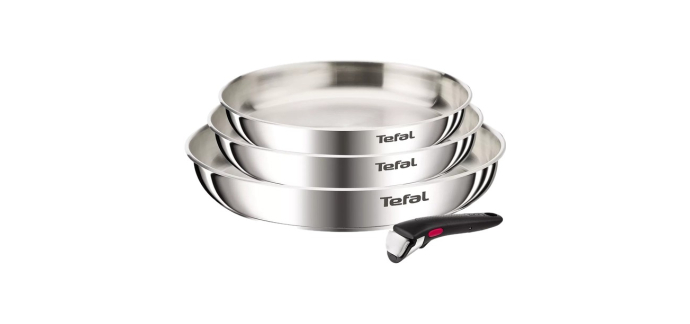 Boulanger: Batterie de cuisine Tefal Ingenio Emotion 4pcs - Inox, induction à 59,99€ (au lieu de 99,99€)