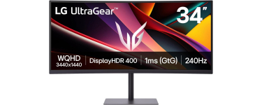 Amazon: Écran PC 34" LG 34G600A-B - WQHD 3440x1440, 160Hz, VA, FreeSync Premium à 213,99€