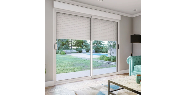 Castorama: Baie coulissante aluminium blanc avec volet roulant électrique intégré motorisation Somfy - l.240 x