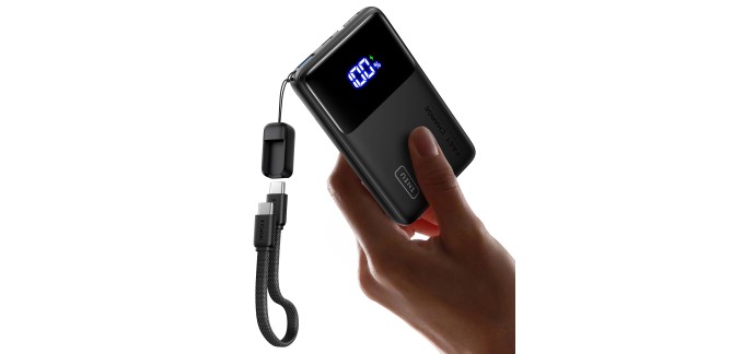 Amazon: Batterie Externe Mini INIU - 10000mAh, 45W, Charge Rapide à 12,74€ (au lieu de 22,99€)