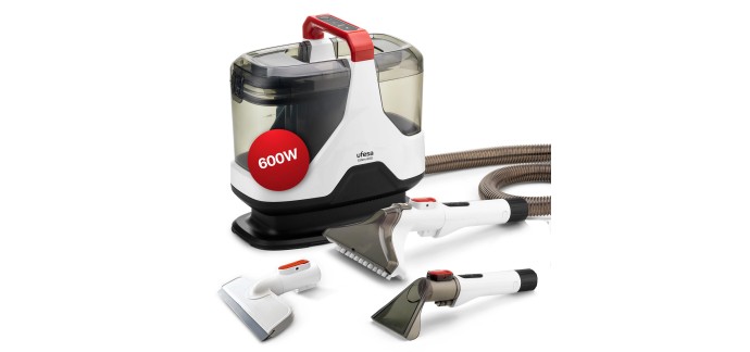 Amazon: Aspirateur à eau pour tissus Ufesa Eden 600 - 600 W, 3 accessoires à 61,56€ (au lieu de 105,05€)