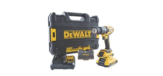 Screwfix: Perceuse visseuse à percussion sans fil brushless DeWalt DCD778D2TA 18V 2x2Ah à 179,99€