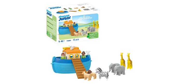 Amazon: Playmobil 71681 Junior - Arche de Noé transportable à 19,99€ (au lieu de 30€)