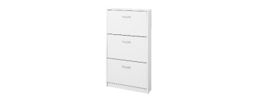 LIDL: Meuble à chaussures LIVARNO 3 abattants - Blanc perle, 58,5x17x105 cm à 34,99€ (au lieu de 49,99€)