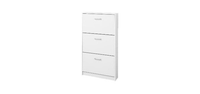 LIDL: Meuble à chaussures LIVARNO 3 abattants - Blanc perle, 58,5x17x105 cm à 34,99€ (au lieu de 49,99€)