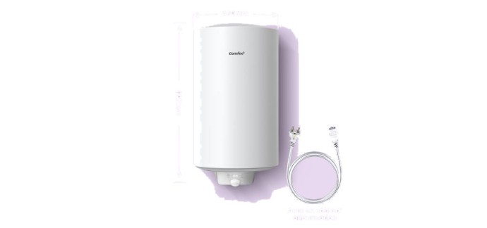 JoyBuy: Comfee' D50-15EFG Chauffe-eau électrique 50L, Wi-Fi, sous évier - smartphone à 69,99€