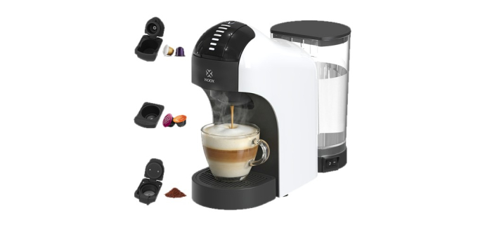 JoyBuy: Machine à café WOOX MX0246 - 1400W, 20 bars, 7 niveaux, compatible Dolce Gusto/Nespresso à 52,99€