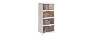 JoyBuy: Vilscijon Armoire de rangement extra-large pliable 4 niveaux à 25,99€ (au lieu de 54,78€)