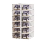 JoyBuy: Lot de 12 boîtes de rangement magnétiques pour chaussures - Transparent, porte automatique à 13,99€