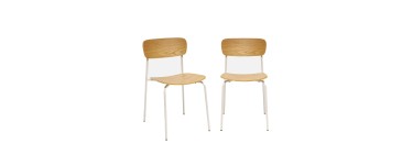 Sweeek: Chaise vintage effet frêne et pieds métal beige (lot de 2) à 89,99€ (au lieu de 129,99€)