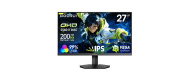 Amazon: Ecran PC Gamer 27" Koorui G2711P - 200Hz, Fast IPS, 1ms à 99,99€ (au lieu de 130,41€)