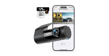 Amazon: Dashcam Avant KAWA 3K - Rotation 360°, Commande Vocale à 39,59€ (au lieu de 76,39€)