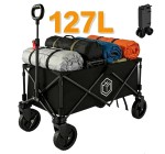 JoyBuy: Chariot de transport pliable Ochama - 127L, charge 200kg, double frein à 36,72€ (au lieu de 59,99€)