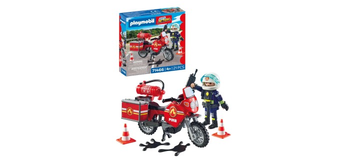 Amazon: Playmobil Pompier et Moto 71466 à 8,79€ (au lieu de 11€)