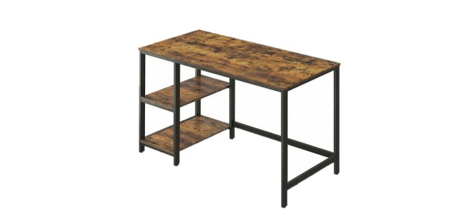 JoyBuy: Bureau de travail Ochama 120x60x76 cm, style industriel marron/noir à 49,99€ (au lieu de 99,99€)