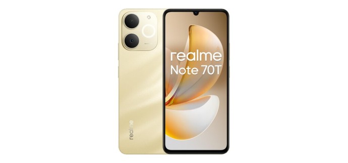 JoyBuy: Realme Note 70T - Écran 6,75" 90 Hz, Unisoc T7250, 4+128 Go - smartphone à 95€ (au lieu de 119€)