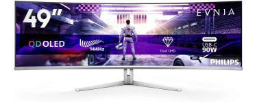 Amazon: Ecran PC Incurvé 49" Philips Evnia 49M2C8900L - 144Hz, DQHD OLED, 0.03ms à 692,1€ (au lieu de 780€)