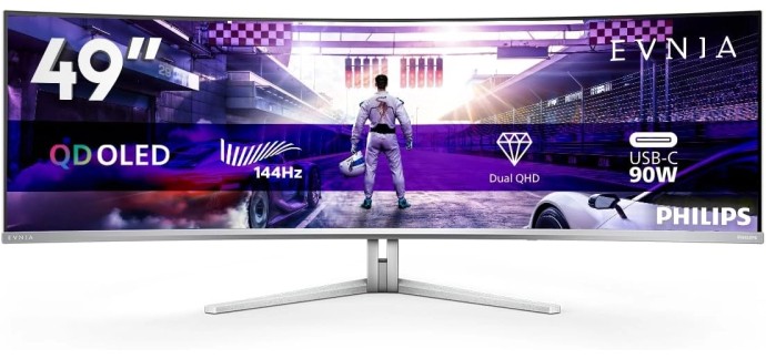 Amazon: Ecran PC Incurvé 49" Philips Evnia 49M2C8900L - 144Hz, DQHD OLED, 0.03ms à 692,1€ (au lieu de 780€)