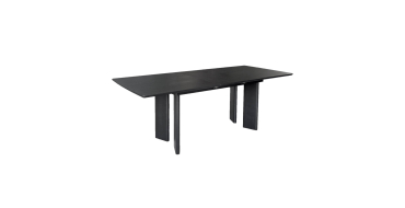 Sweeek: Table à manger extensible bois d'hévéa, placage chêne noir 6-8 places à 239,99€ (au lieu de 479,99€)