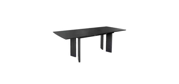 Sweeek: Table à manger extensible bois d'hévéa, placage chêne noir 6-8 places à 239,99€ (au lieu de 479,99€)