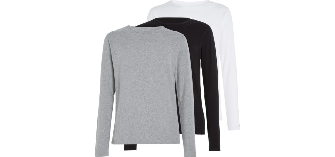 Amazon: Lot de 3 T-Shirts Tommy Hilfiger Manches Longues à 29€