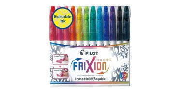 Amazon: Lot de 12 feutres Pilot FriXion Colors effaçables - Encre thermosensible, pointe moyenne à 7,99€