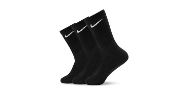 Amazon: Lot de 3 paires de chaussettes Nike Homme Everyday Ltwt Crew - Noir, S ou L à 10,99€