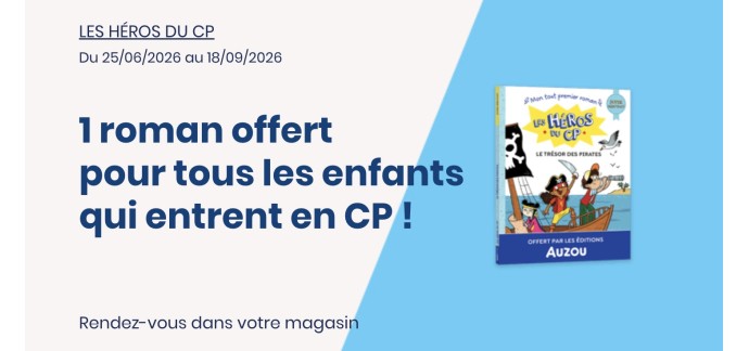 Cultura: Roman offert pour les enfants qui entrent en CP